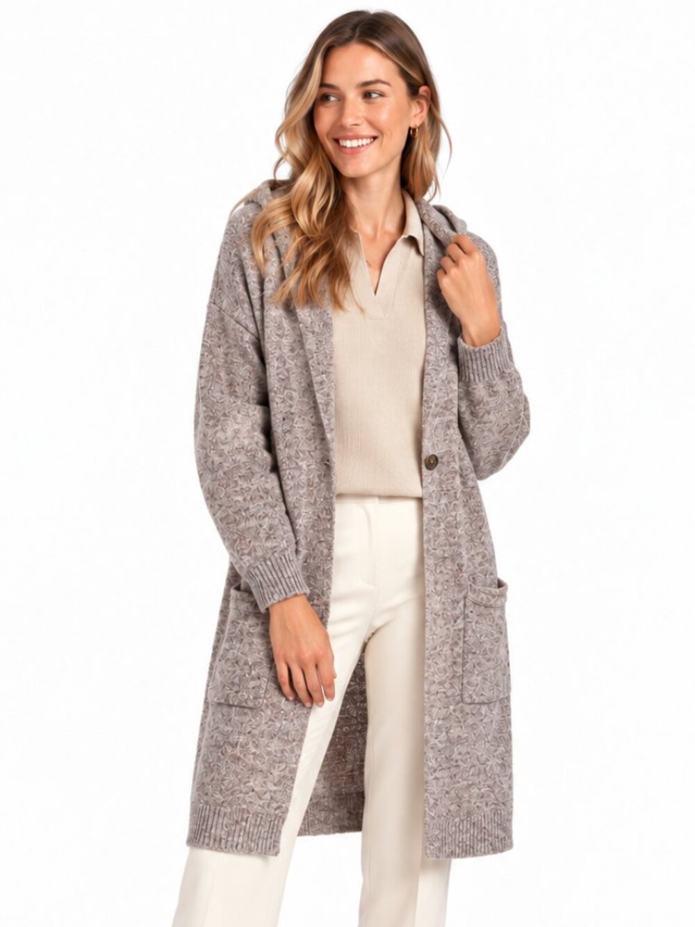 J.Jill Pure Jill Hooded Longline Cardigan Cozy Sweater Size M (Tall)